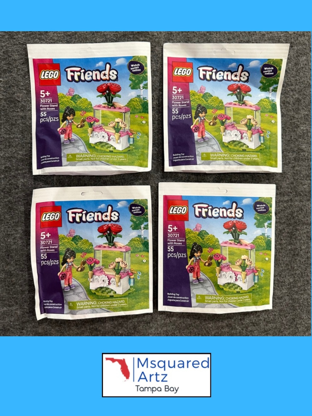 LEGO Friends 30721 Flower Stand with Roses Lot of 4 New Sealed 55 Pieces